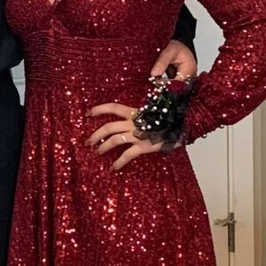 Elegant Red Sequin Dress